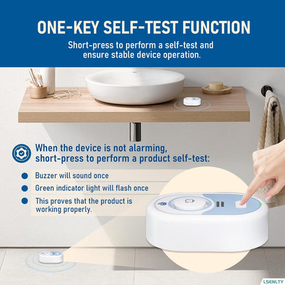 Water Leak Detector with 100dB Alarm, 5-Year Battery, IP66 Waterproof