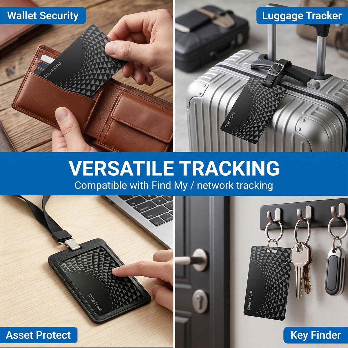 Wallet Tracker Card 2 Pack, Bluetooth Item Finder for iOS & Android