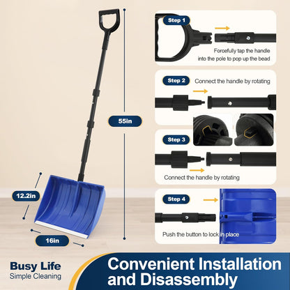 Yocada Snow Shovel for Driveway Home Garage Snow Removal 55 inch Long
