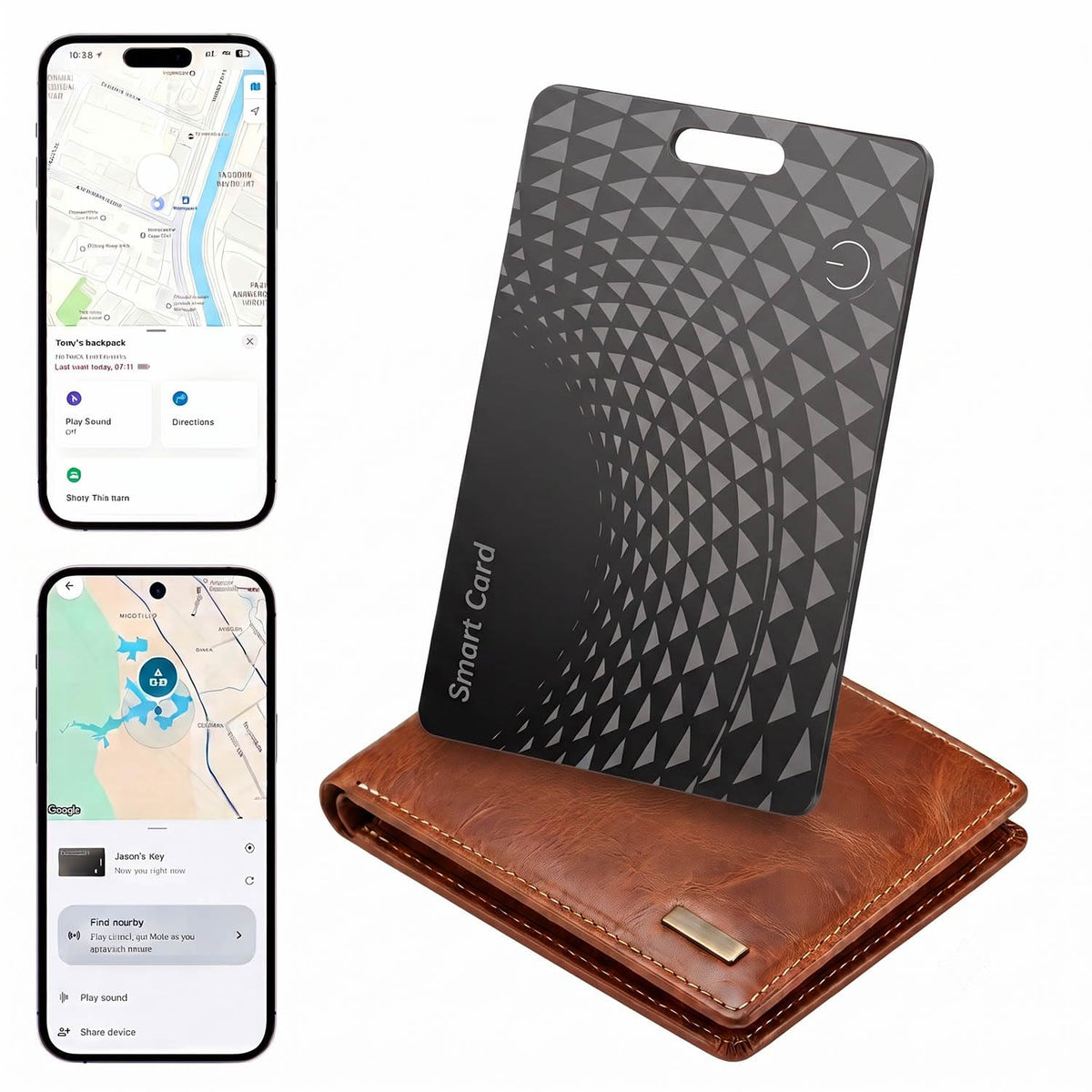 Wallet Tracker Card 2 Pack, Bluetooth Item Finder for iOS & Android