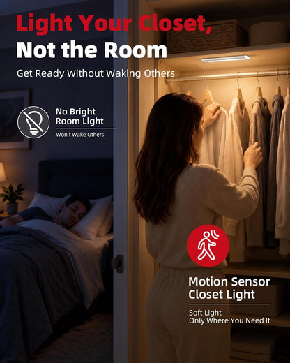 Under Cabinet Lighting 6 Pack, Rechargeable Motion Sensor Closet Lights