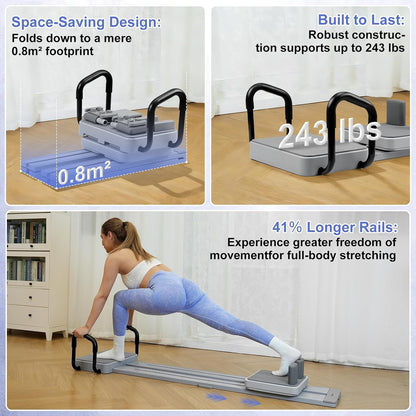 Pilates Reformer Board with 66.9'' Extended Track Portable Pilate Machine