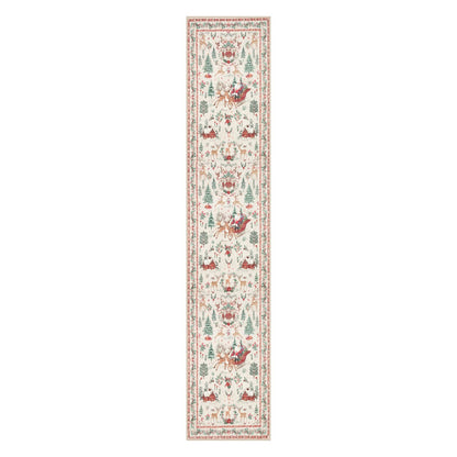 Lahome Christmas 8x10 Living Room Area Rug, Soft Christmas Tree Large Washable Rug for Bedroom, Non Slip Low Pile Indoor Floor Carpet for Home Office Xmas Holiday Decor, Beige