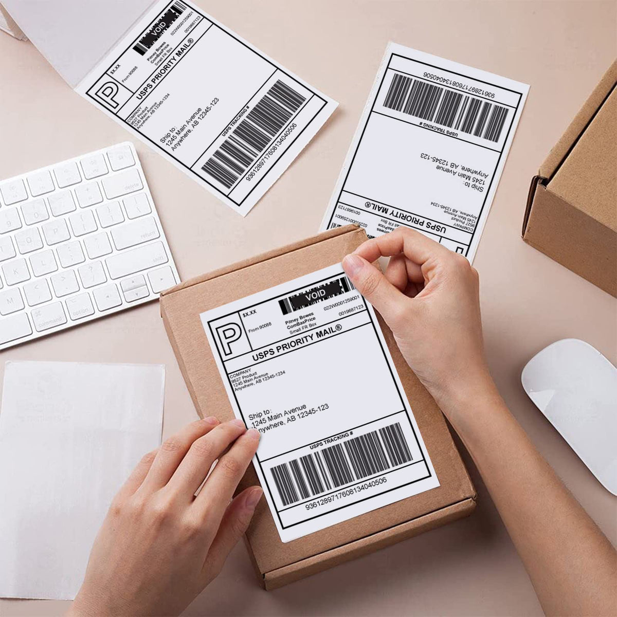 4x6 Thermal Shipping Labels, 500 Fanfold Perforated Labels