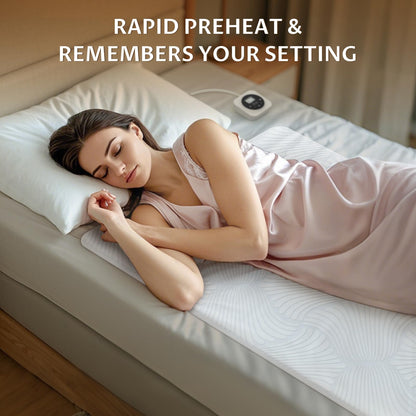 Heated Mattress Pad Queen with Preheat & Memory, 3D Air Fabric