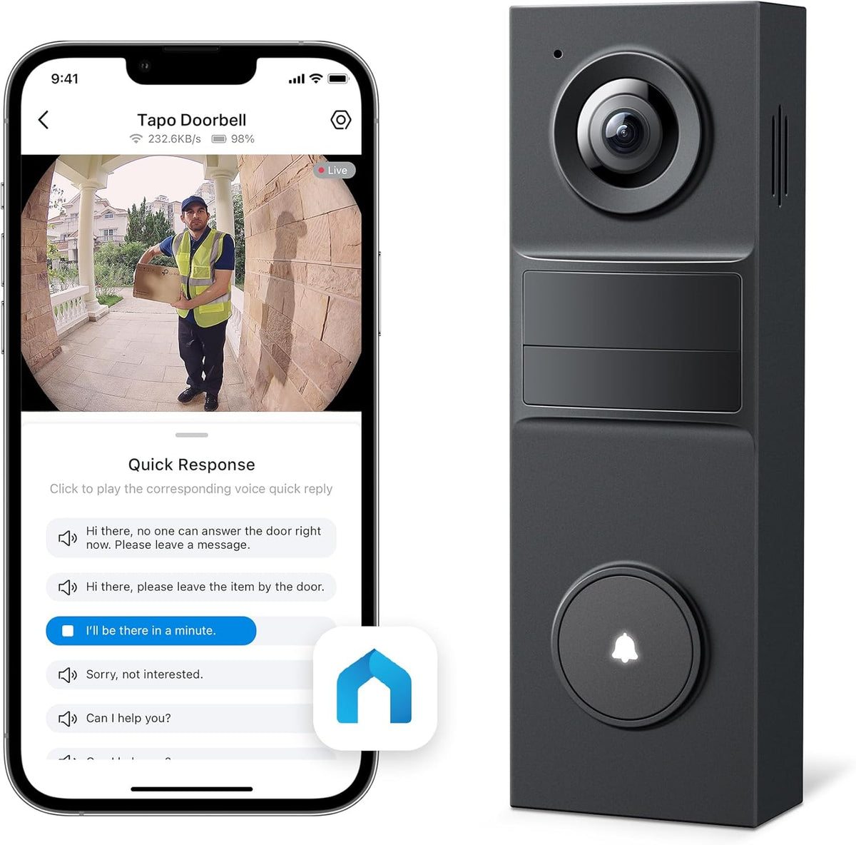 Wireless Video Doorbell Camera 2K, 160° Ultra Wide View