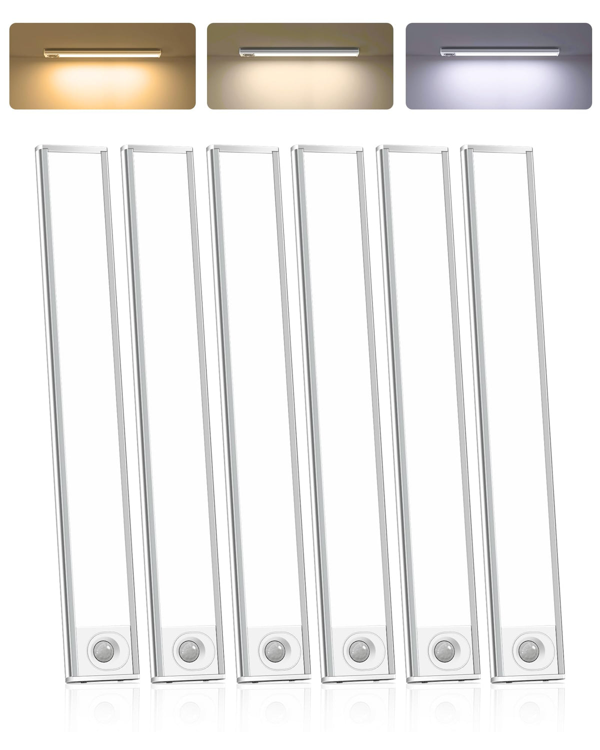Under Cabinet Lighting 6 Pack, Rechargeable Motion Sensor Closet Lights