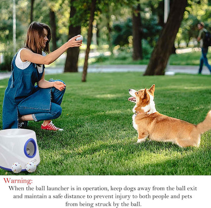 Automatic Ball Launcher for Dogs, 3 Distances 20-45ft, 6 Balls Included