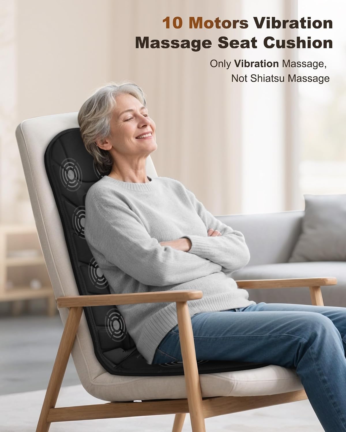 Snailax Back Massager with Heat, Vibration Massage Chair Pad, Seat Cushion