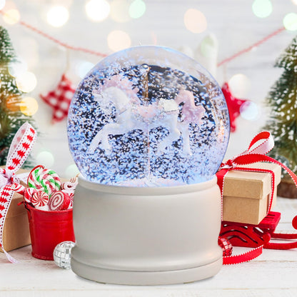 Musical Snow Globe with Color Changing LED Lights, Snowman Music Box