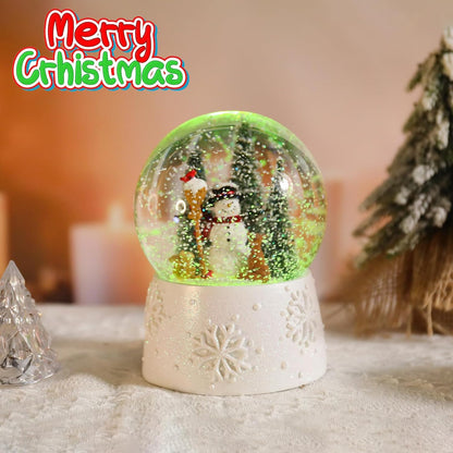 Musical Snow Globe with Color Changing LED Lights, Snowman Music Box