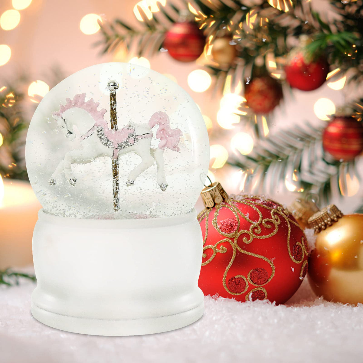 Musical Snow Globe with Color Changing LED Lights, Snowman Music Box