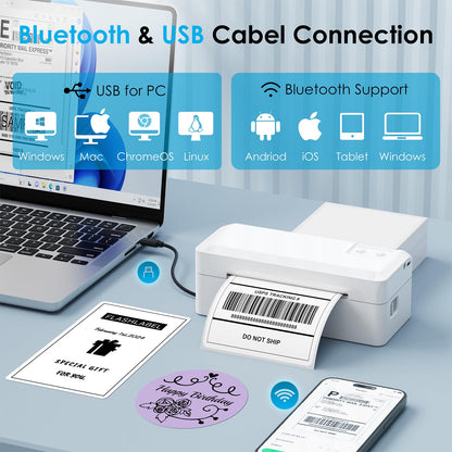 Thermal Label Printer 4x6, Portable Shipping Label Printer