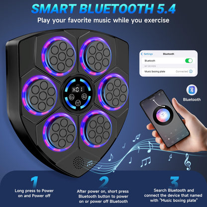 TGLLM Music Boxing Machine, Interactive Punching Trainer with Boxing Gloves, Large Size Wall Mounted Electronic Boxing Target for Adult Kids, 9 Modes & 9 Speeds