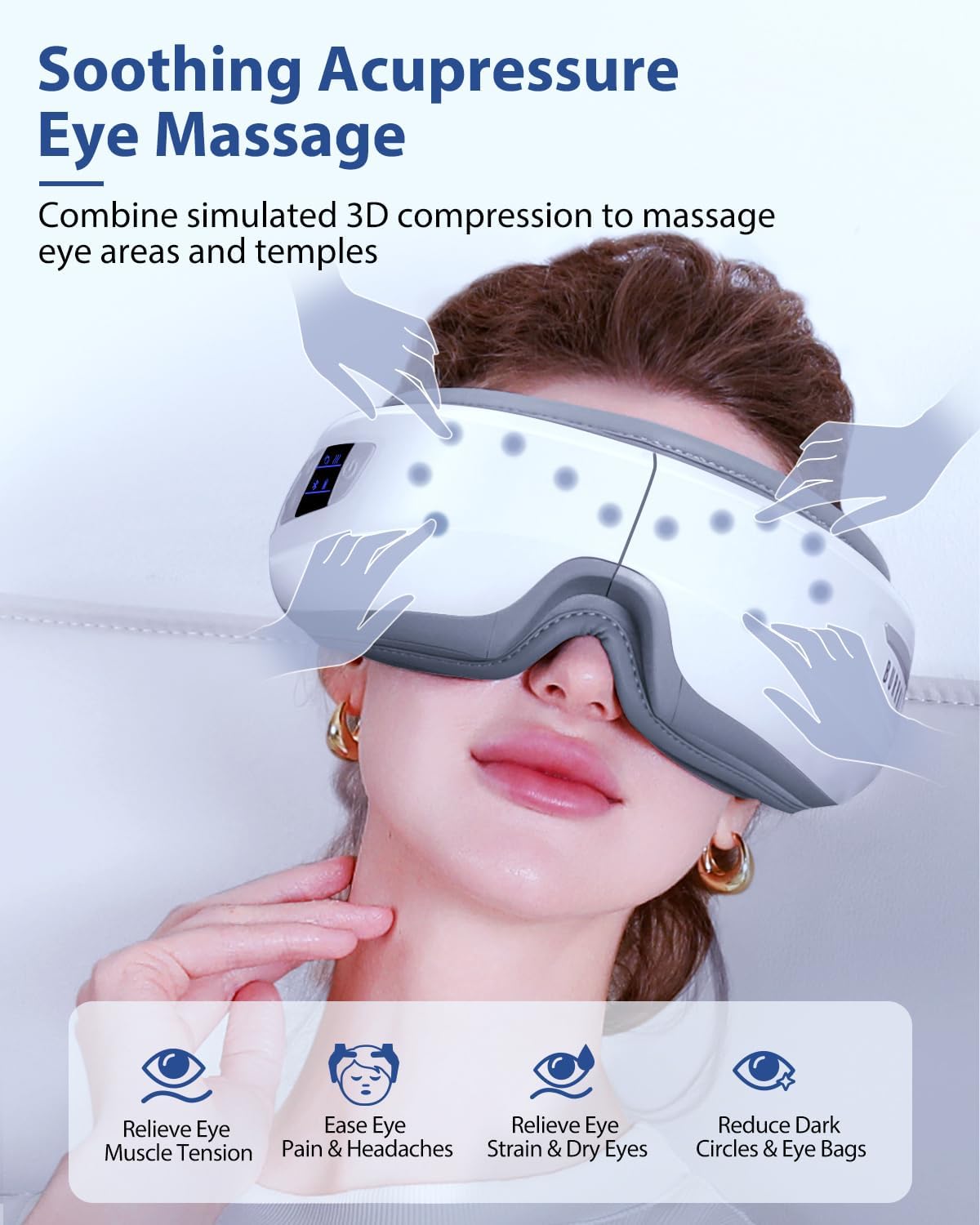 Eye Massager with Heat & Bluetooth Music, Heated Eye Mask