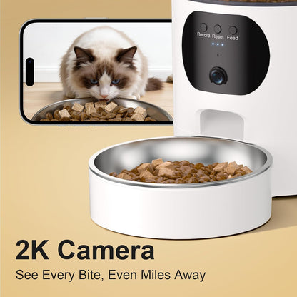 Automatic Cat Feeder with 2K Camera, 6.5L, App Control 5G/2.4G WiFi