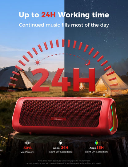 Portable Bluetooth Speaker 20W, IPX5 Waterproof, 24H Playtime