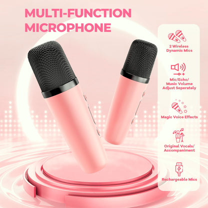YLL Karaoke Machine for Kids, Birthday Gifts for Girls 3 4 5 6 7+Years Old