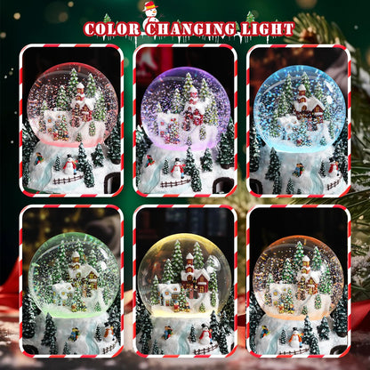 Musical Snow Globe with Color Changing LED Lights, Snowman Music Box