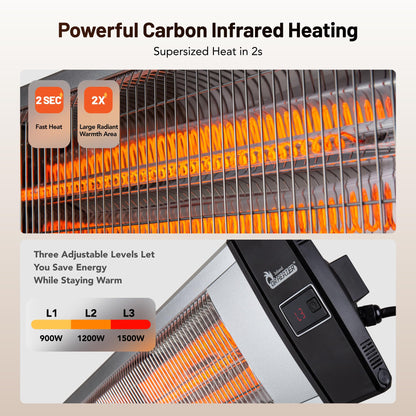Infrared Space Heater Indoor & Outdoor with Remote & Thermostat