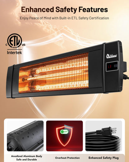 Infrared Space Heater Indoor & Outdoor with Remote & Thermostat