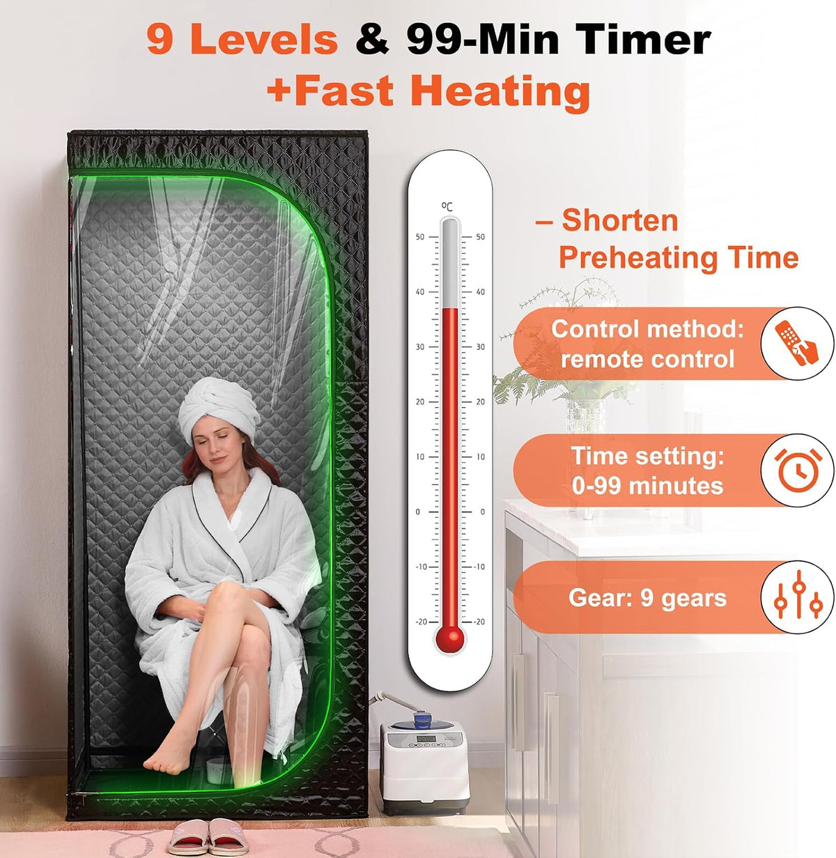 Portable Steam Sauna Tent with Clear View Door Small