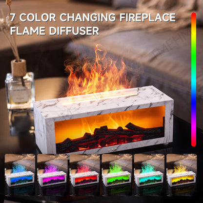Flame Diffuser Humidifier, Essential Oil Diffuser with Fireplace Effect