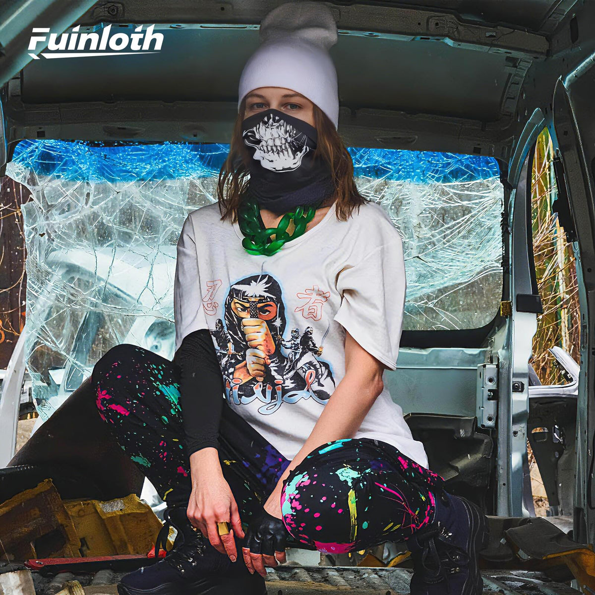 Fuinloth Balaclava Ski Mask, Motorcycle Summer Thin Cooling UV Protection