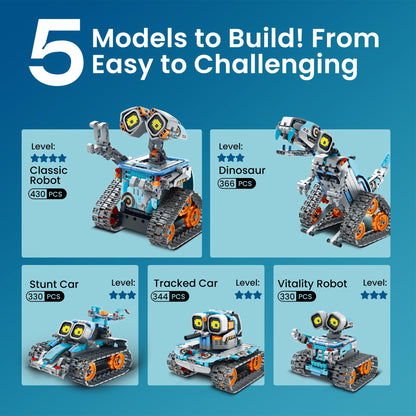 Sillbird STEM Robot Building Kit with Remote Control Gifts for Boys 8-14