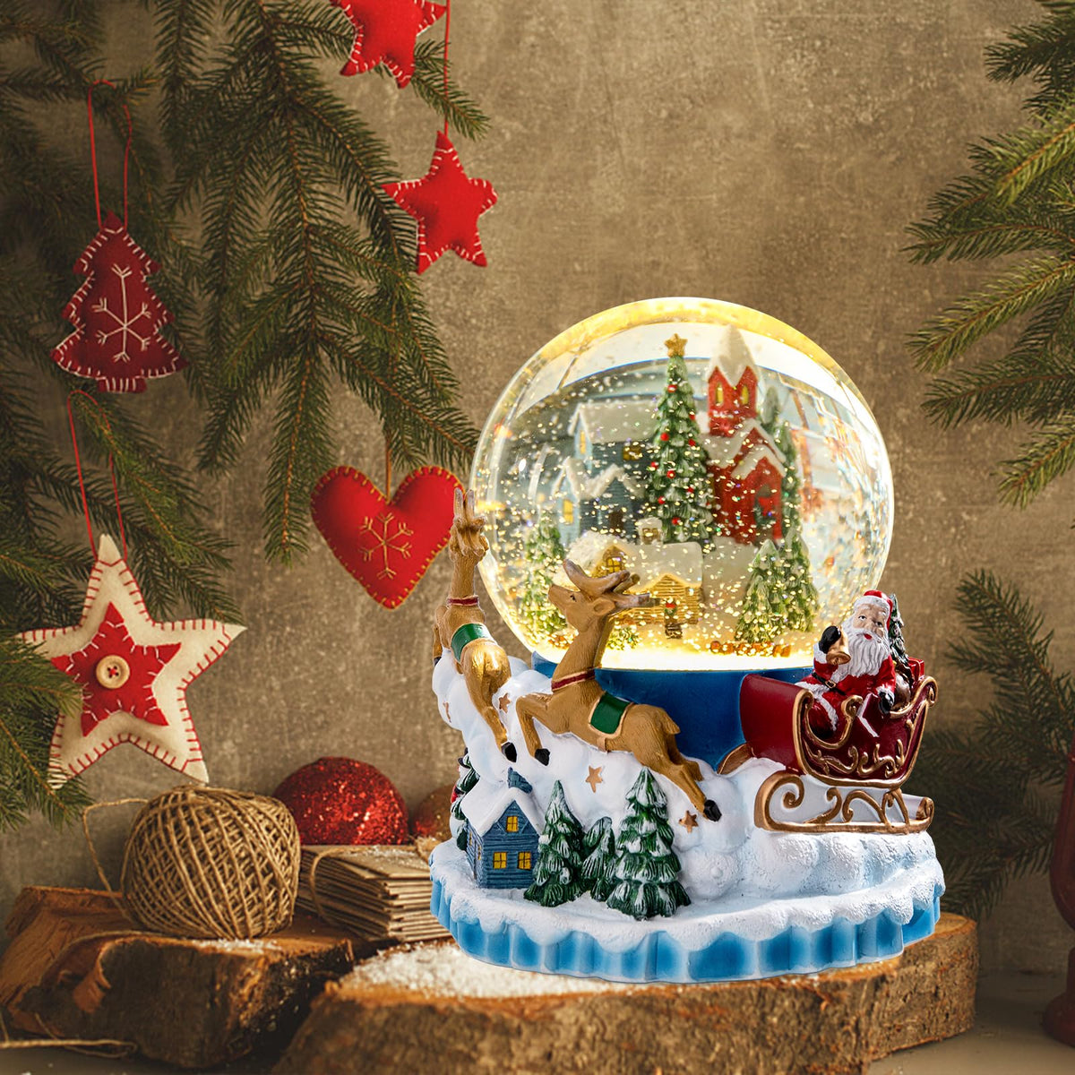 Musical Snow Globe with Color Changing LED Lights, Snowman Music Box