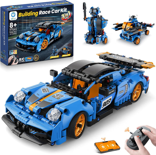 Robot Building Kit with Remote Control, STEM Car Toy for Kids 8+