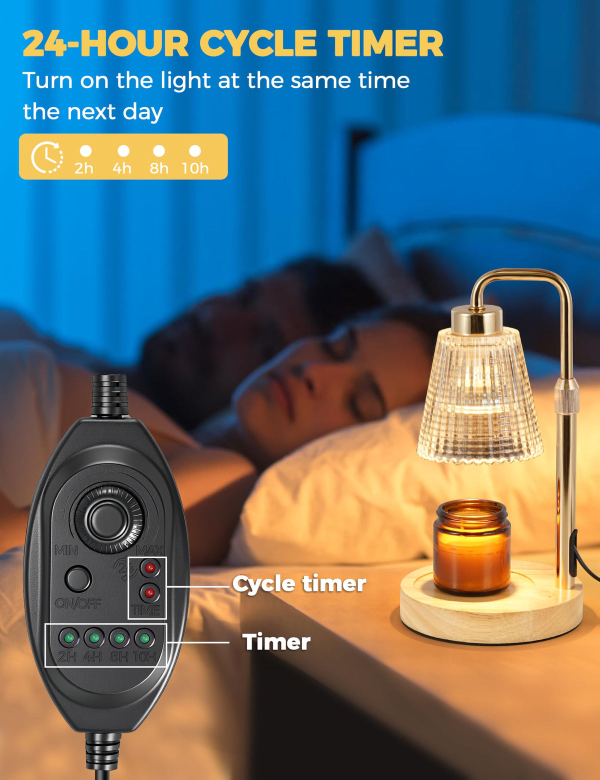 Candle Warmer Lamp with Timer, Electric Candle Lamp Home Decor