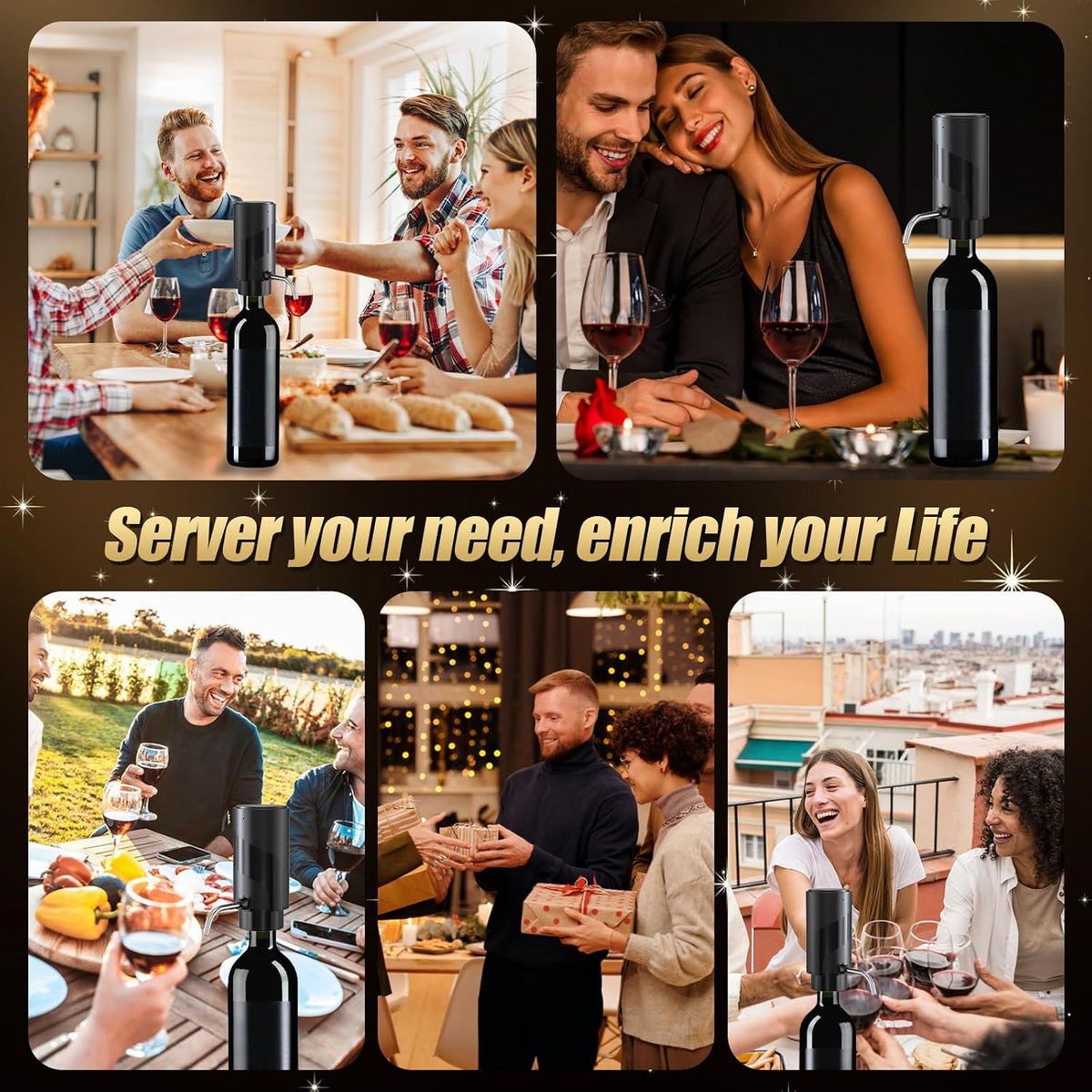 Electric Wine Dispenser Automatic Wine Aerator Rechargeable