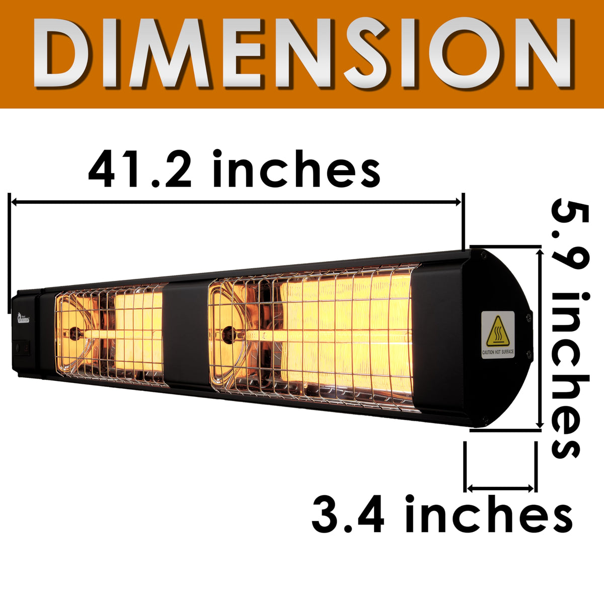 DR. INFRARED HEATER Portable Infrared Indoor and Outdoor Space Heater for Patio, Garage, Commercial & Residential With Remote Control, With Thermostat, Black