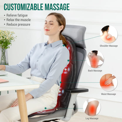 Back Massager with Heat, Vibration Massage Chair Pad Seat Cushion