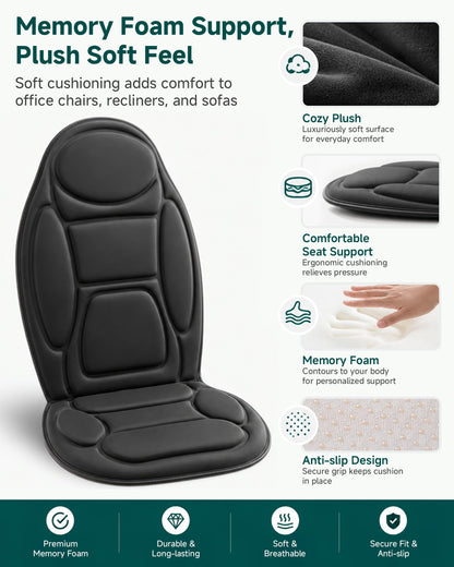 Back Massager with Heat, Vibration Massage Chair Pad Seat Cushion