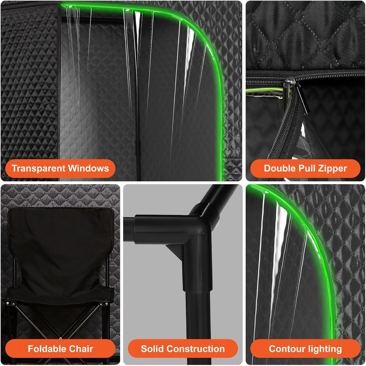 Portable Steam Sauna Tent for Home with Clear View Door