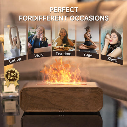 Flame Diffuser Humidifier, Essential Oil Diffuser with Fireplace Effect