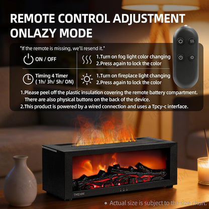 Flame Diffuser Humidifier, Essential Oil Diffuser with Fireplace Effect