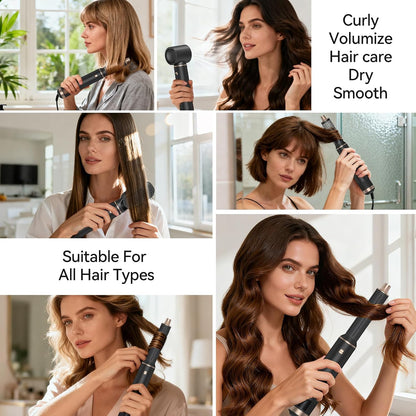Hair Dryer Brush 5 in 1, Ionic Hot Air Styler for Curling & Straightening