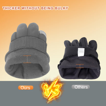 ihuan Winter Waterproof Gloves for Men Women Warm Running Cycling Snow Ski Gloves for Cold Weather, Thermal Windproof Material and Touch Screen Finger for Driving Snowboarding