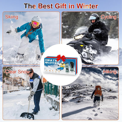Rechargeable Heated Gloves for Men Women Hand Warmers Winter Ski Gloves