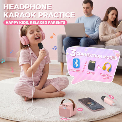 YLL Karaoke Machine for Kids, Birthday Gifts for Girls 3 4 5 6 7+Years Old