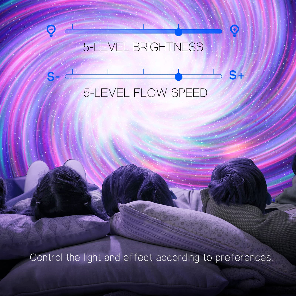 Galaxy Projector Aurora Night Light with Bluetooth Speaker & White Noise