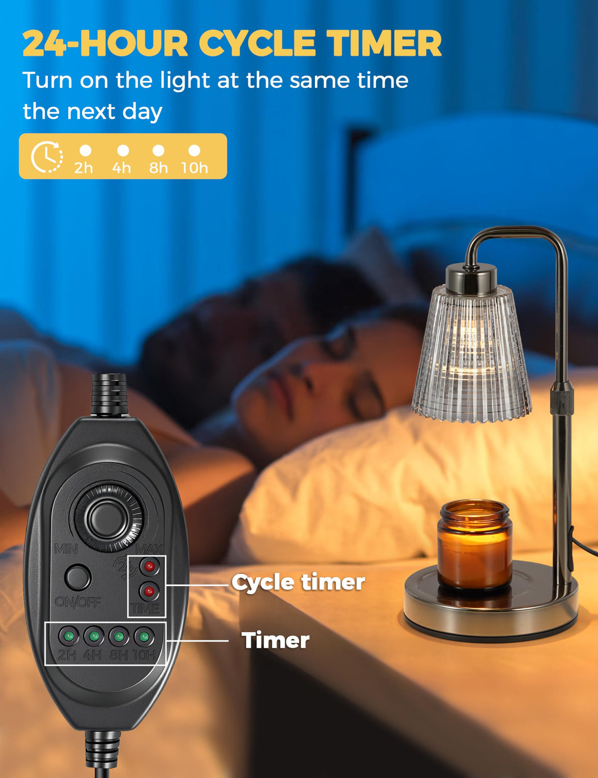 Candle Warmer Lamp with Timer, Electric Candle Lamp Home Decor