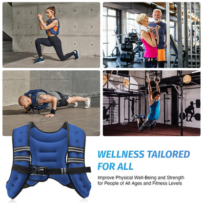 ZELUS Weighted Vest, 6lb/8lb/12lb/16lb/20lb/25lb/30lb Weight Vest with Reflective Stripe for Workout, Strength Training, Running, Fitness, Muscle Building, Weight Loss, Weightlifting