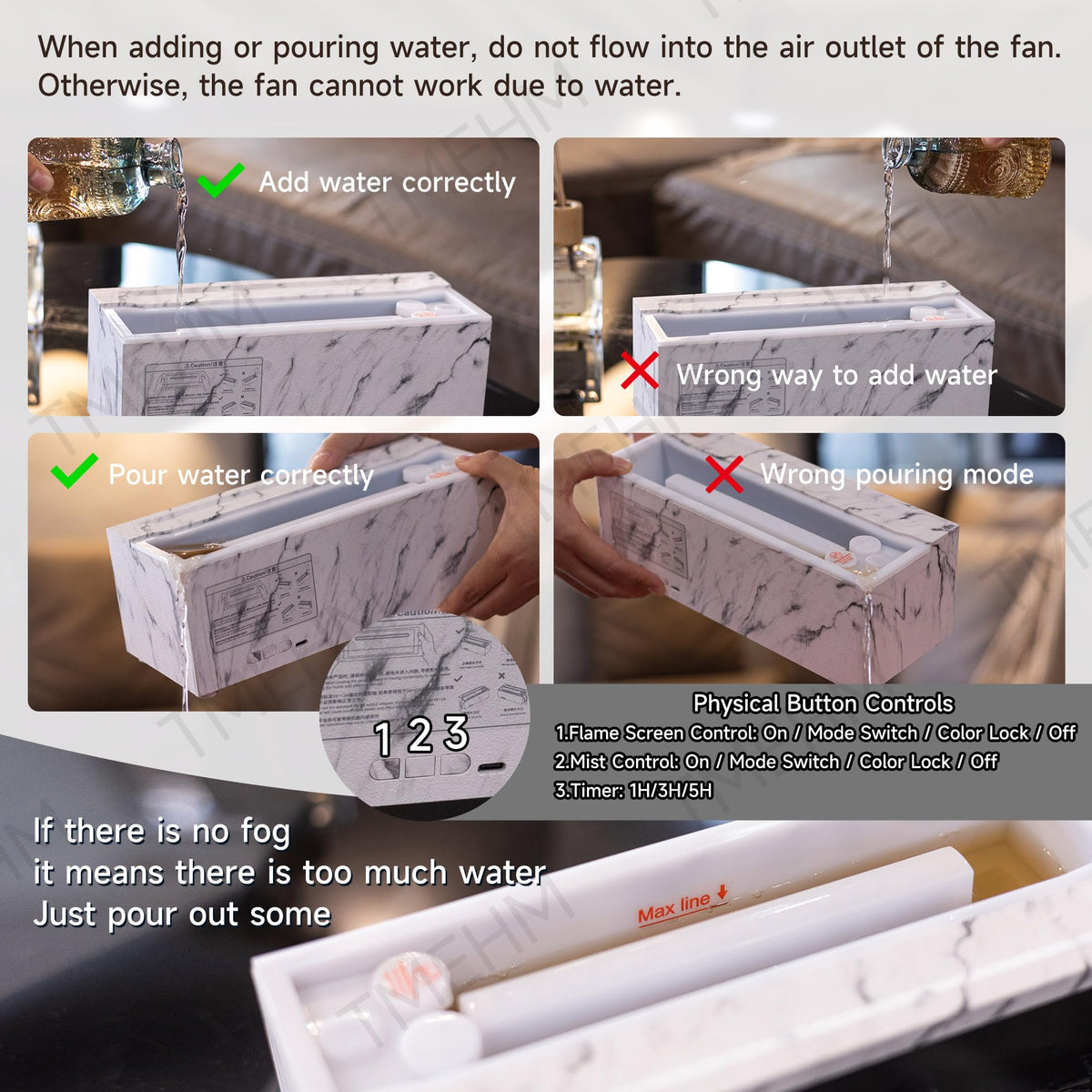 Flame Diffuser Humidifier, Essential Oil Diffuser with Fireplace Effect