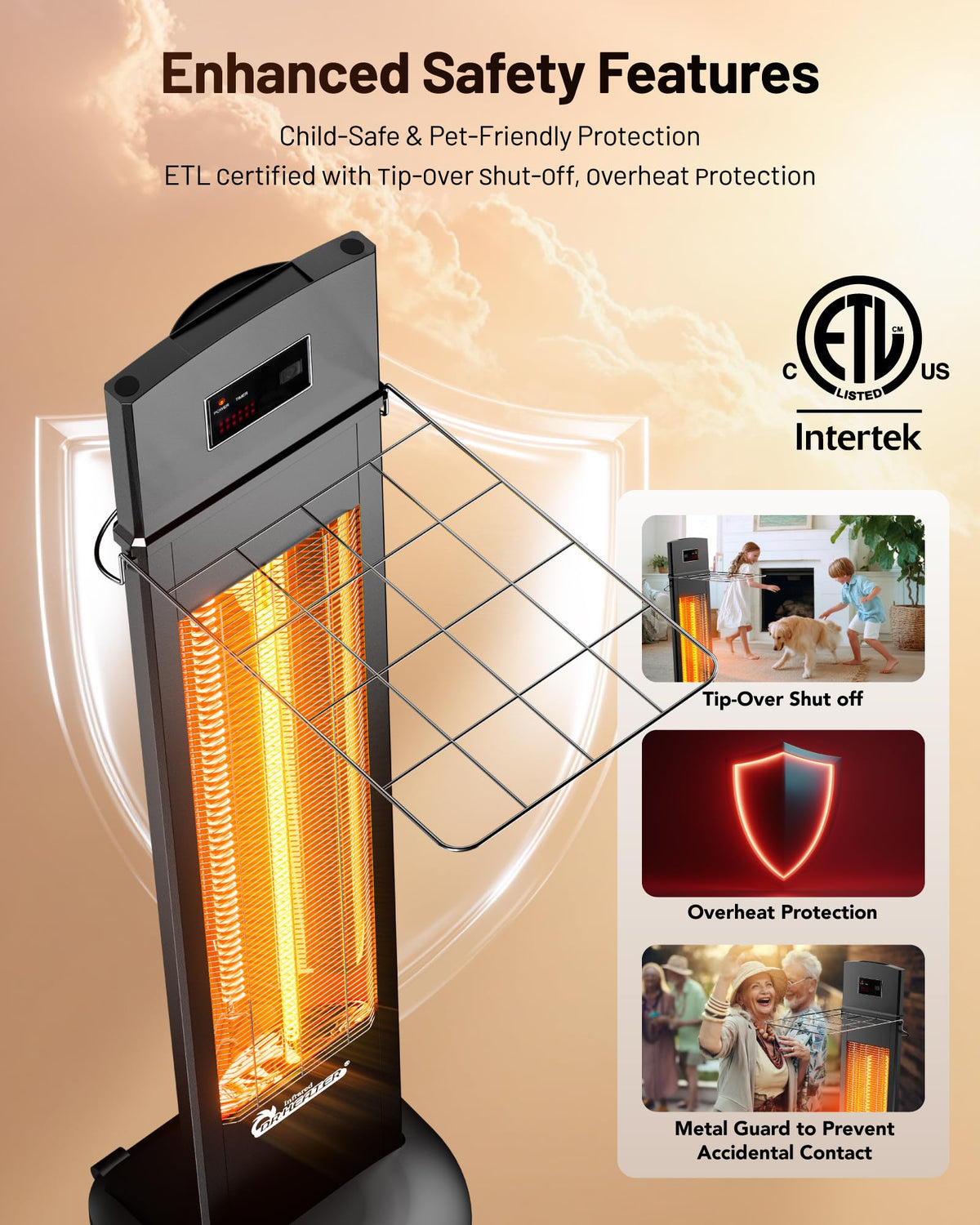 Infrared Space Heater Indoor & Outdoor with Remote & Thermostat