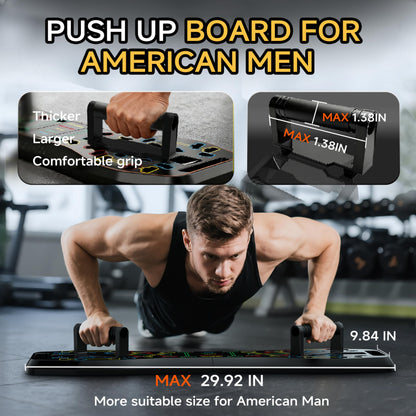 Upgraded Push Up Board,36 in 1 Home Gym Equipment with Ab Roller Wheel & Resistance Bands, Portable Foldable Workout Board for Full Body Strength Training Men Women,Gift for Boyfriend