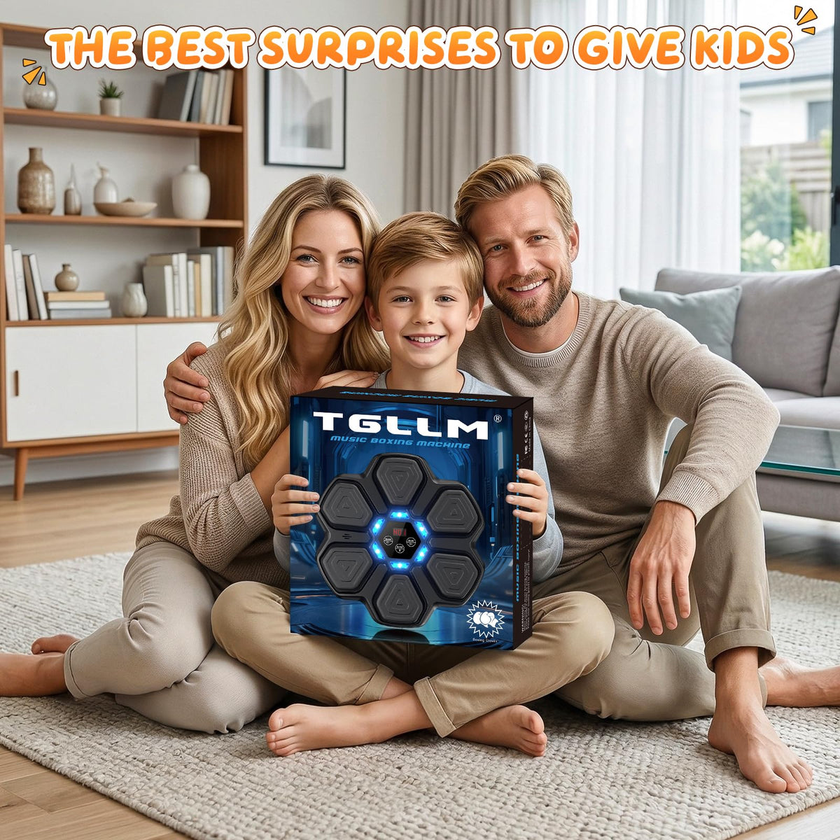 TGLLM Music Boxing Machine, Interactive Punching Trainer with Boxing Gloves, Large Size Wall Mounted Electronic Boxing Target for Adult Kids, 9 Modes & 9 Speeds